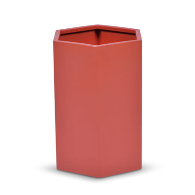 Hex Waste Paper Bin in Orange