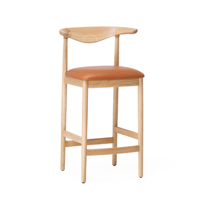 Delta Counter Stool Tan Leather & Oak