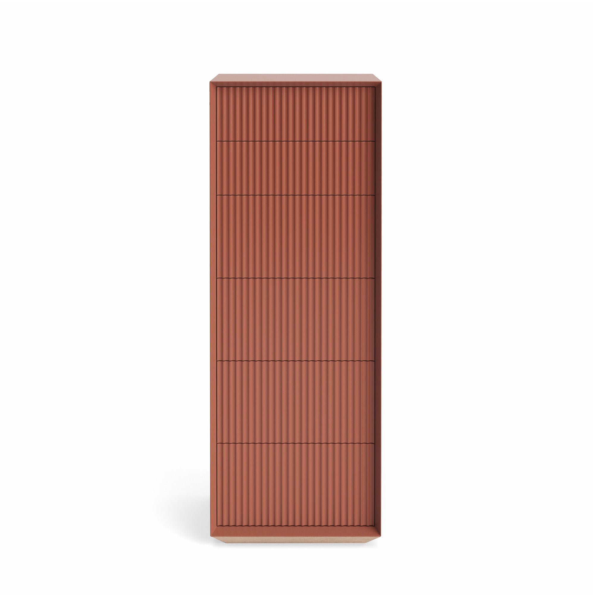 Pillar 6 Drawer Tallboy - Red Sand