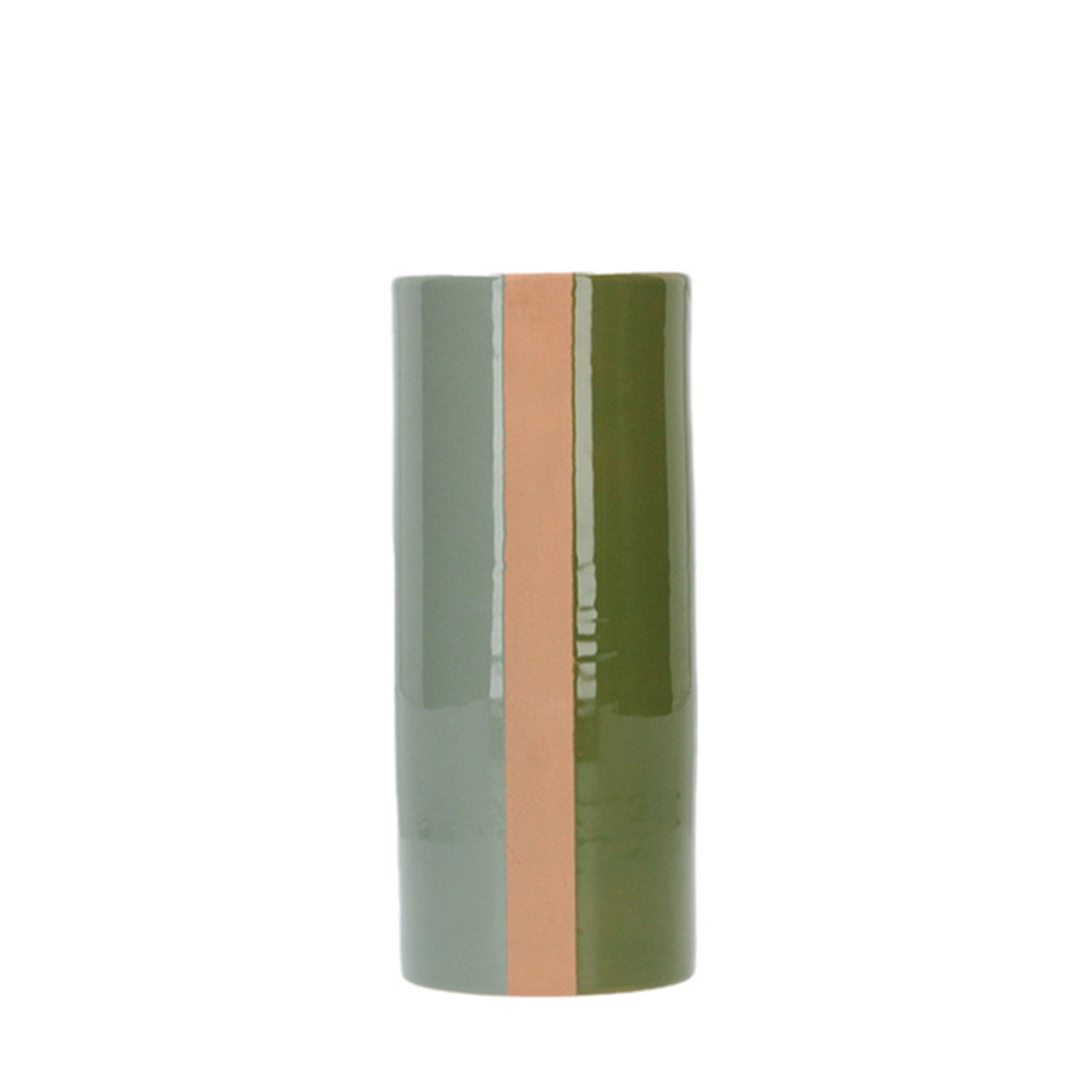 Serenity Small Vertical Split Vase - Olive & Sage