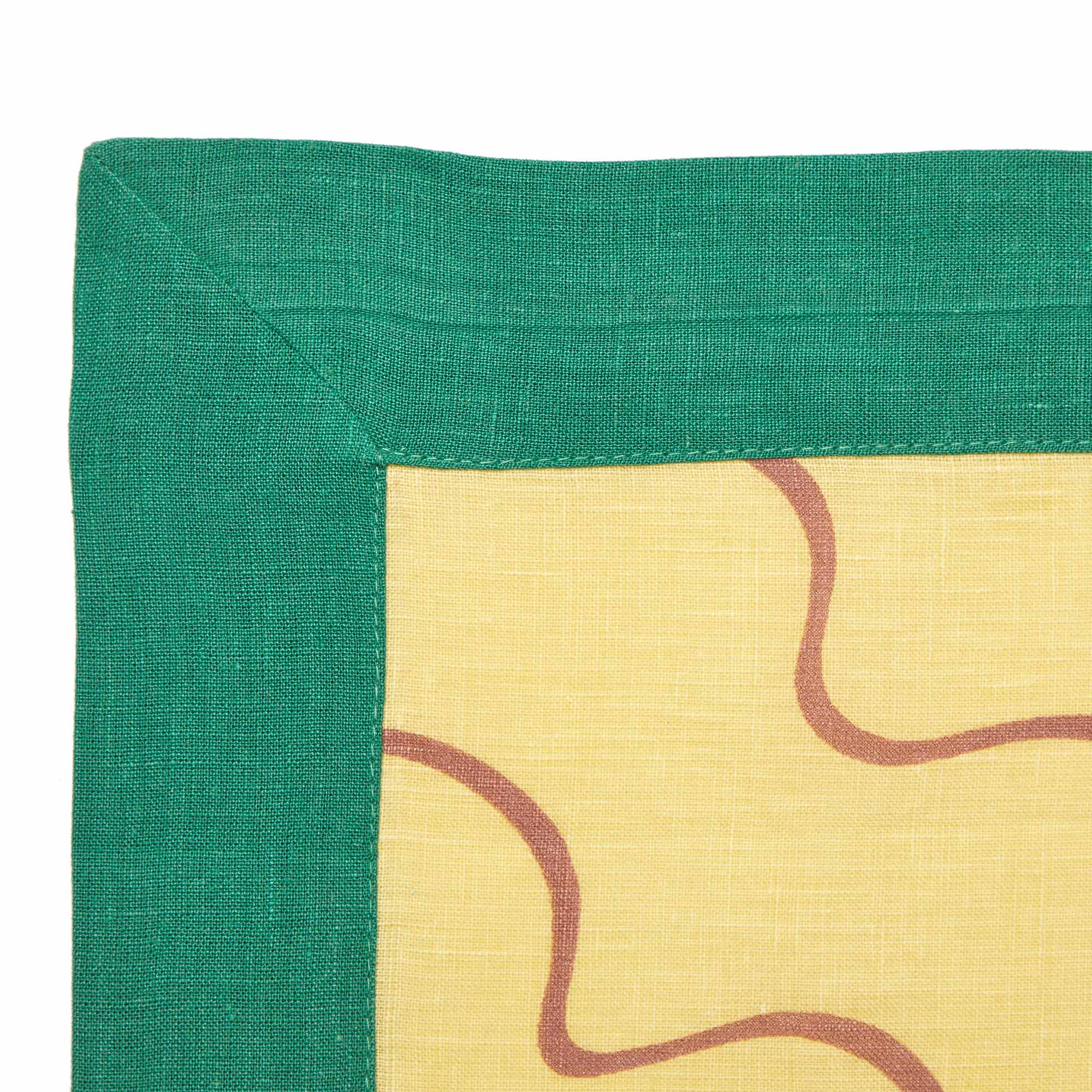 Escapism Wavy Napkin Linen Lemon 45 x 45cm