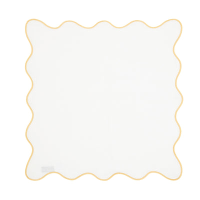 Scallop Napkin White & Yellow 45 x 45cm