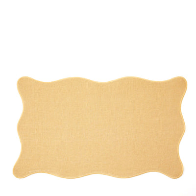 Scallop Trim Linen Placemat Yellow 30 x 50cm