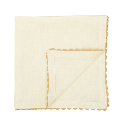 Serenity Ric Rac Linen Napkin Yellow 45 x 45cm