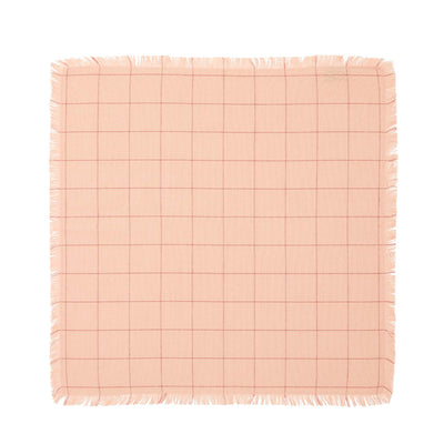 Woven Check Linen Napkin Peach 45 x 45cm