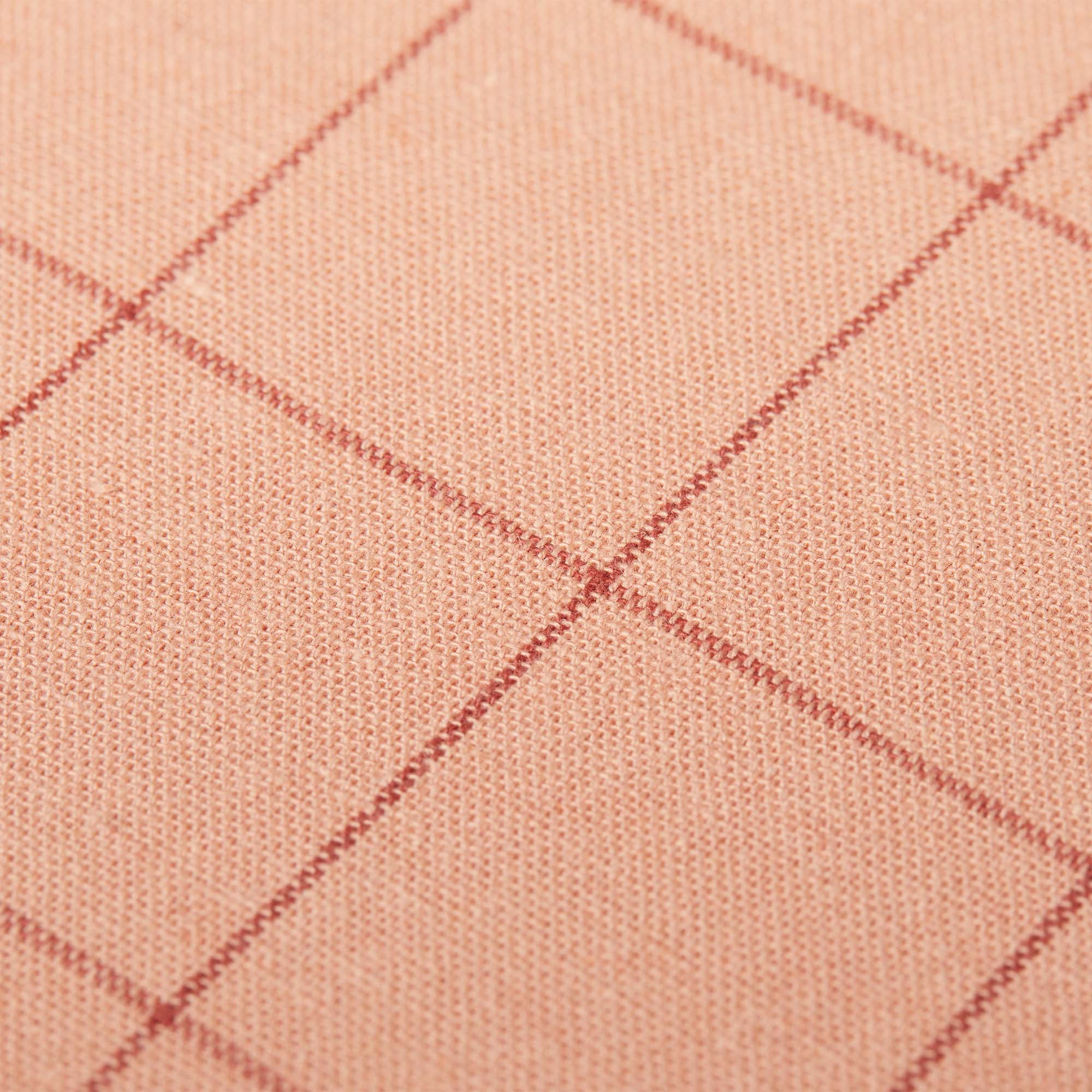 Woven Check Rectangular Placemat Peach 40 x 30cm