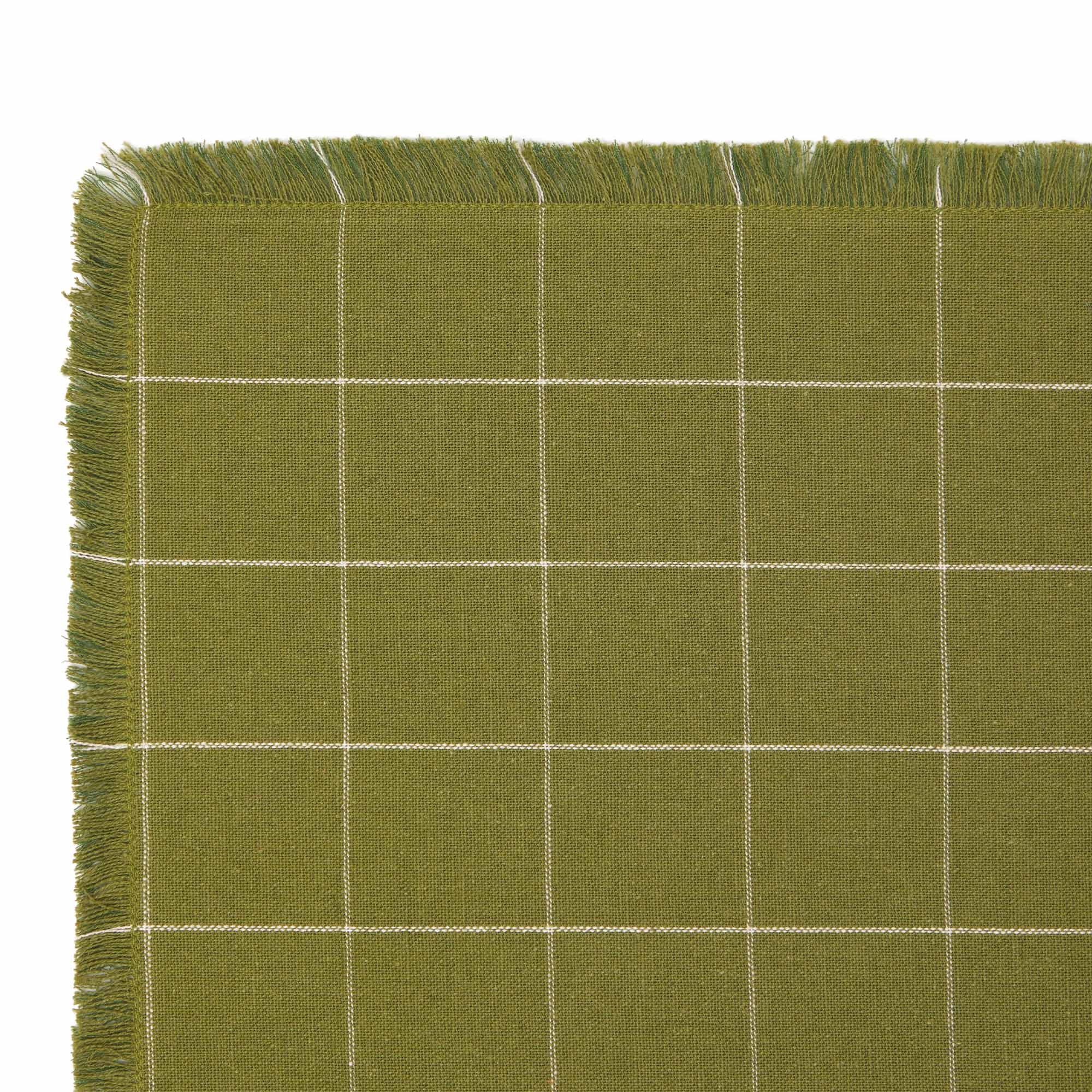 Woven Check Rectangular Placemat Calla Green 40 x 30cm