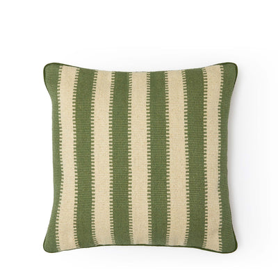 Tyby Woven Stripe Cushion Cover Green 45 x 45cm