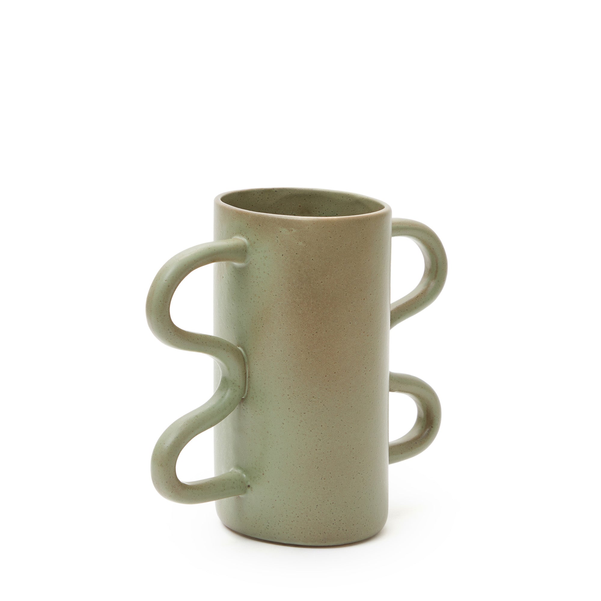 Serenity Contrast Wiggle Vase Green