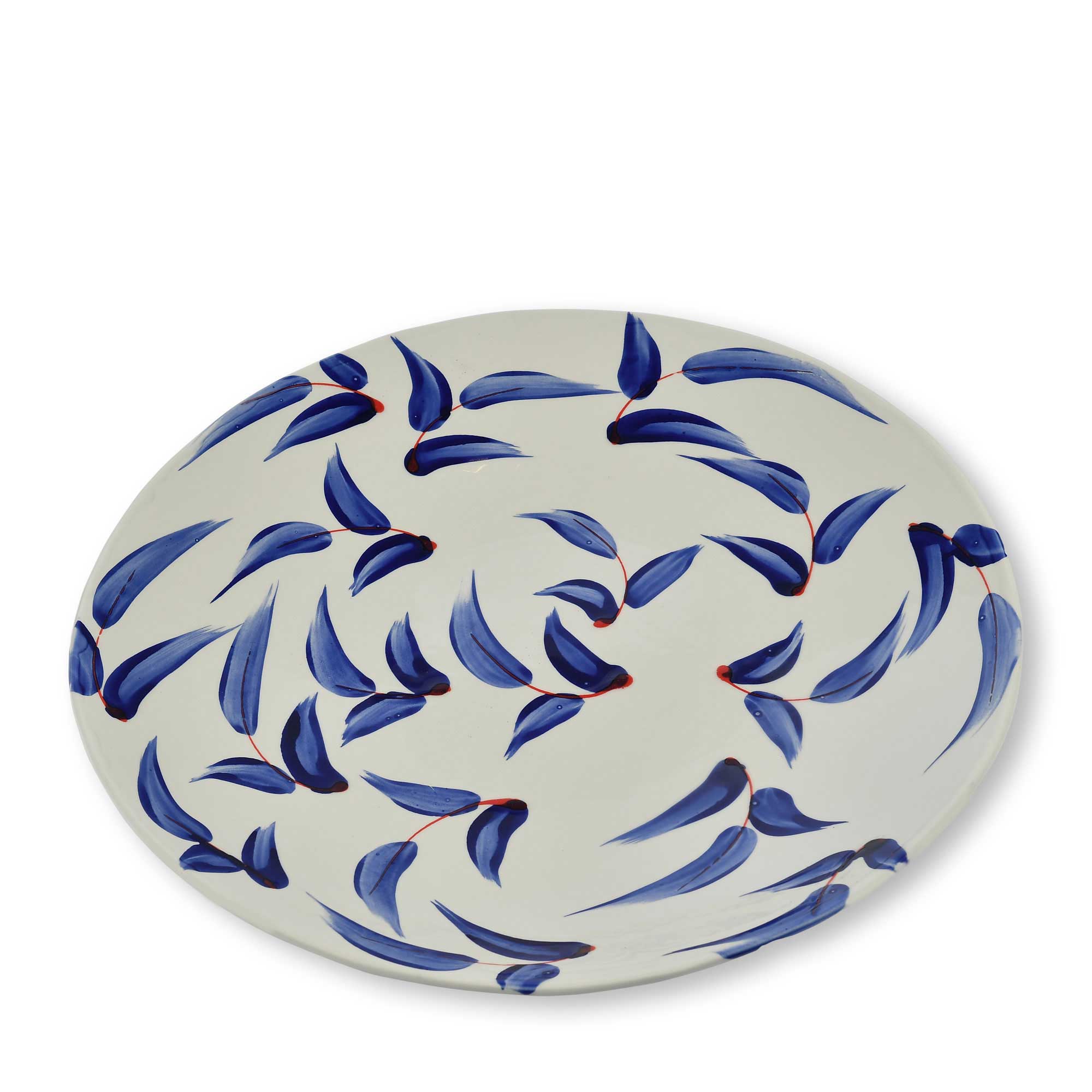 Ceramic%20Round%20Serving%20Dish%20With%20Three%20Leaves%20Motifs image 1