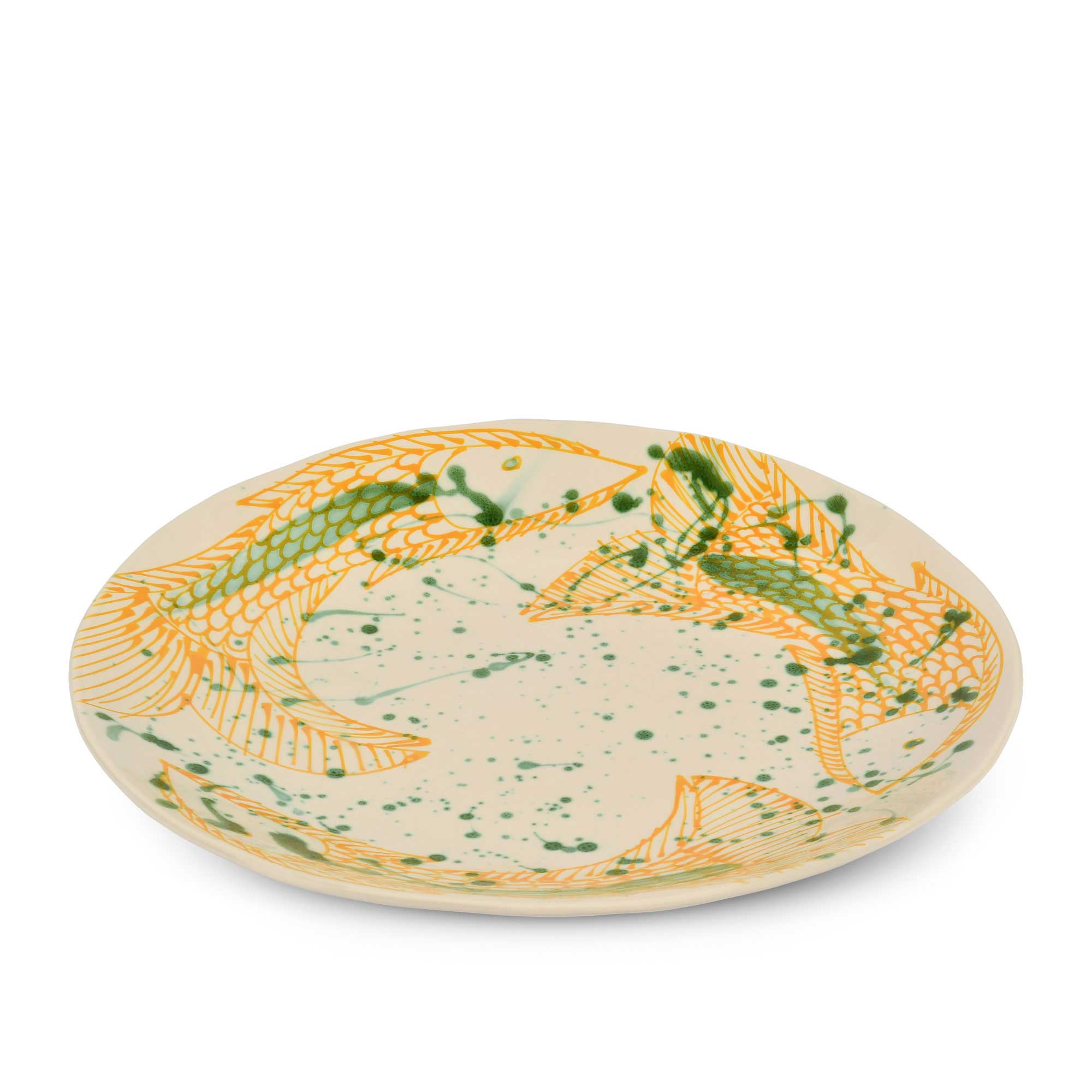 Ceramic%20Round%20Serving%20Dish%20With%20Yellow%20Fish%20Motifs image 2