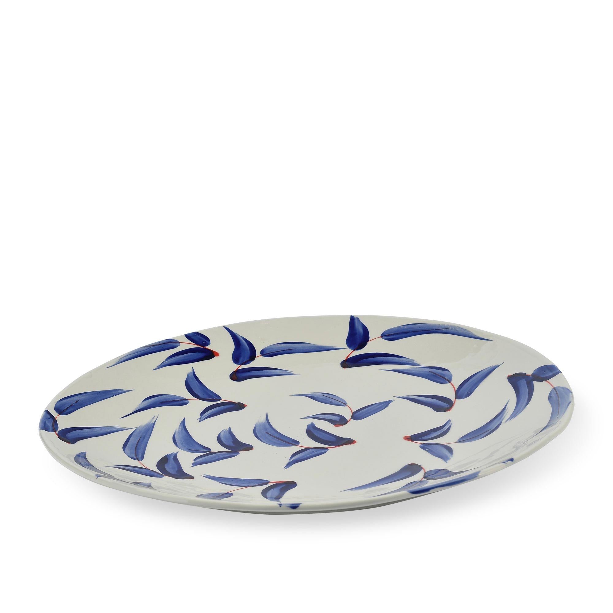 Ceramic%20Round%20Serving%20Dish%20With%20Three%20Leaves%20Motifs%20With%20Red%20Dots image 1