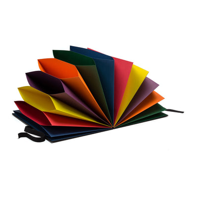 حافظة مستندات ورقية متعددة الألوان - أسود