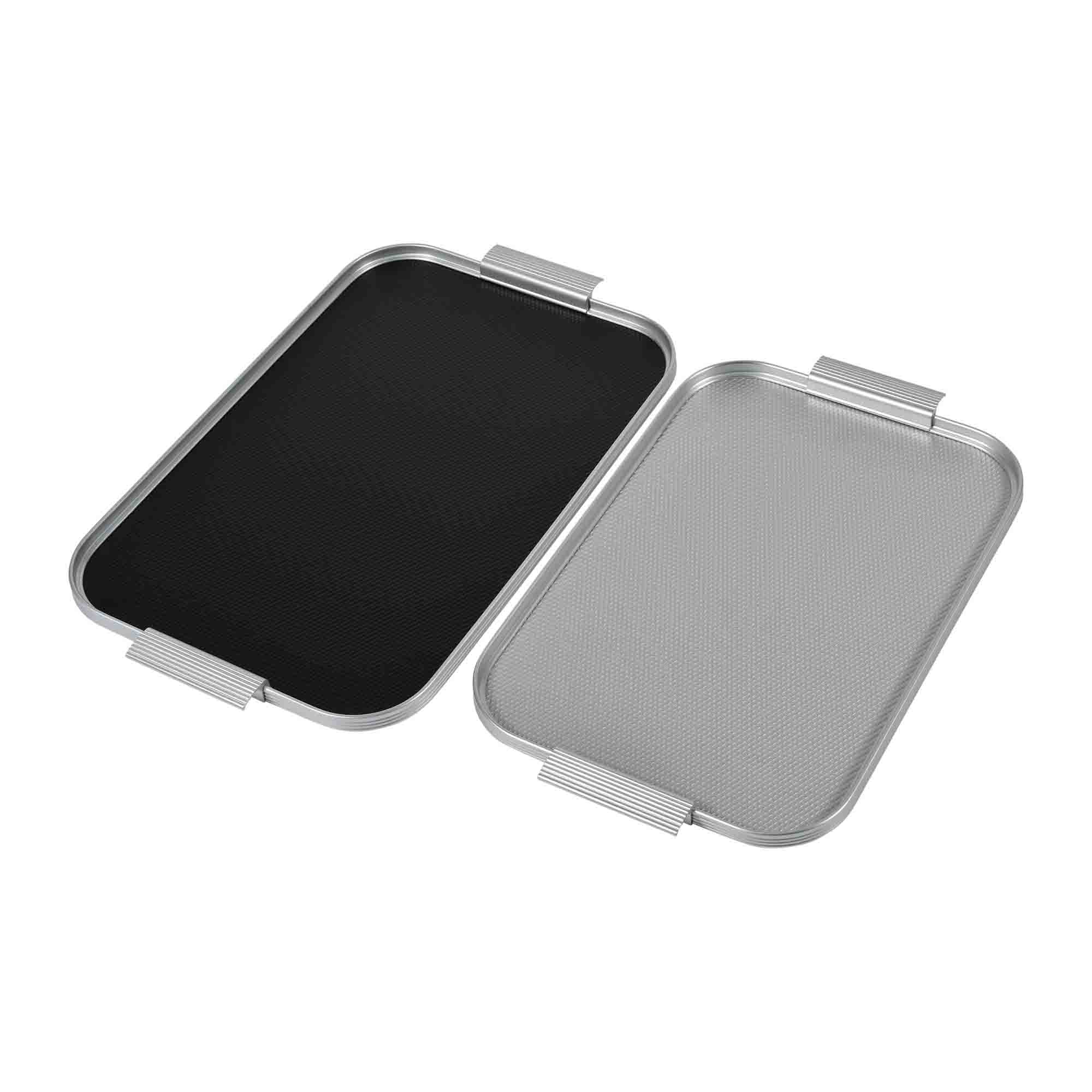 Ribbed Tray in Black and Silver - 18 Inch image 3