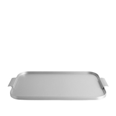 Ribbed Tray in Silver - 16 Inch