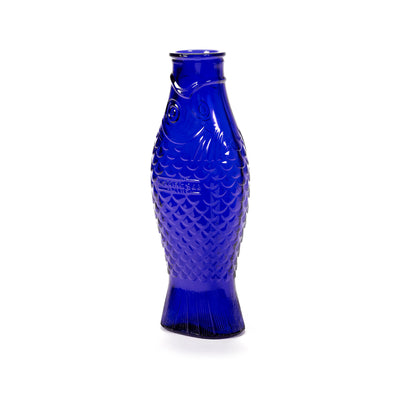 Fish & Fish Bottle - Cobalt Blue