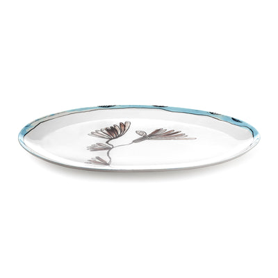 Camelia Aubergine Midnight Flowers Large Oval Plate °2