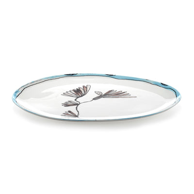 Camelia Aubergine Midnight Flowers Small Oval Plate °2