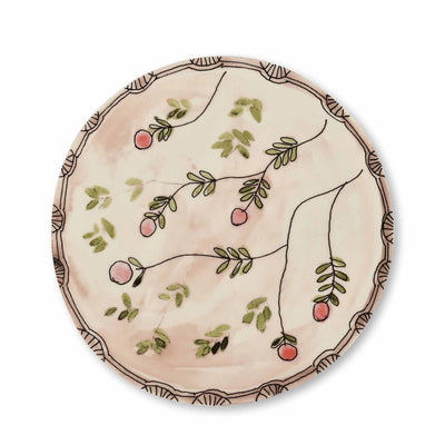 Mirtillo Nude Midnight Flowers Large Serving Plate