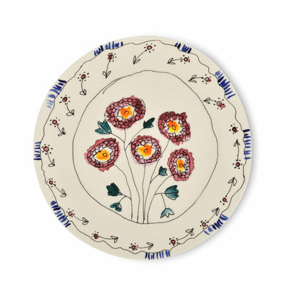 Anemone Milk Midnight Flowers Small Serving Plate