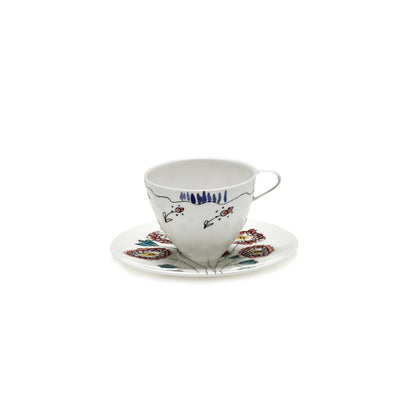 Anemone Milk Midnight Flowers High Coffee Cup With Saucer