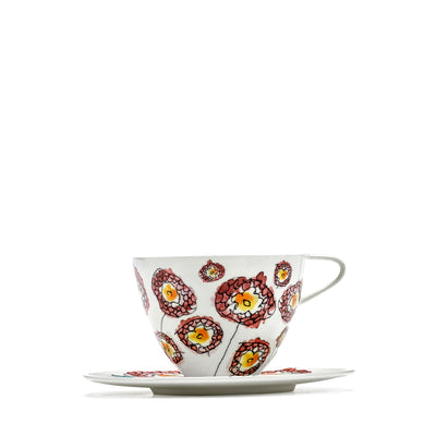 Anemone Milk Midnight Flowers Cappuccino Cup With Saucer