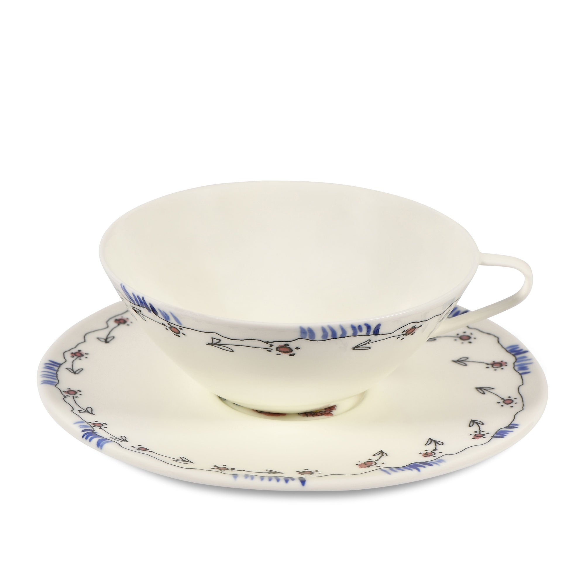 Anemone Milk Tea Cup With Saucer image 1