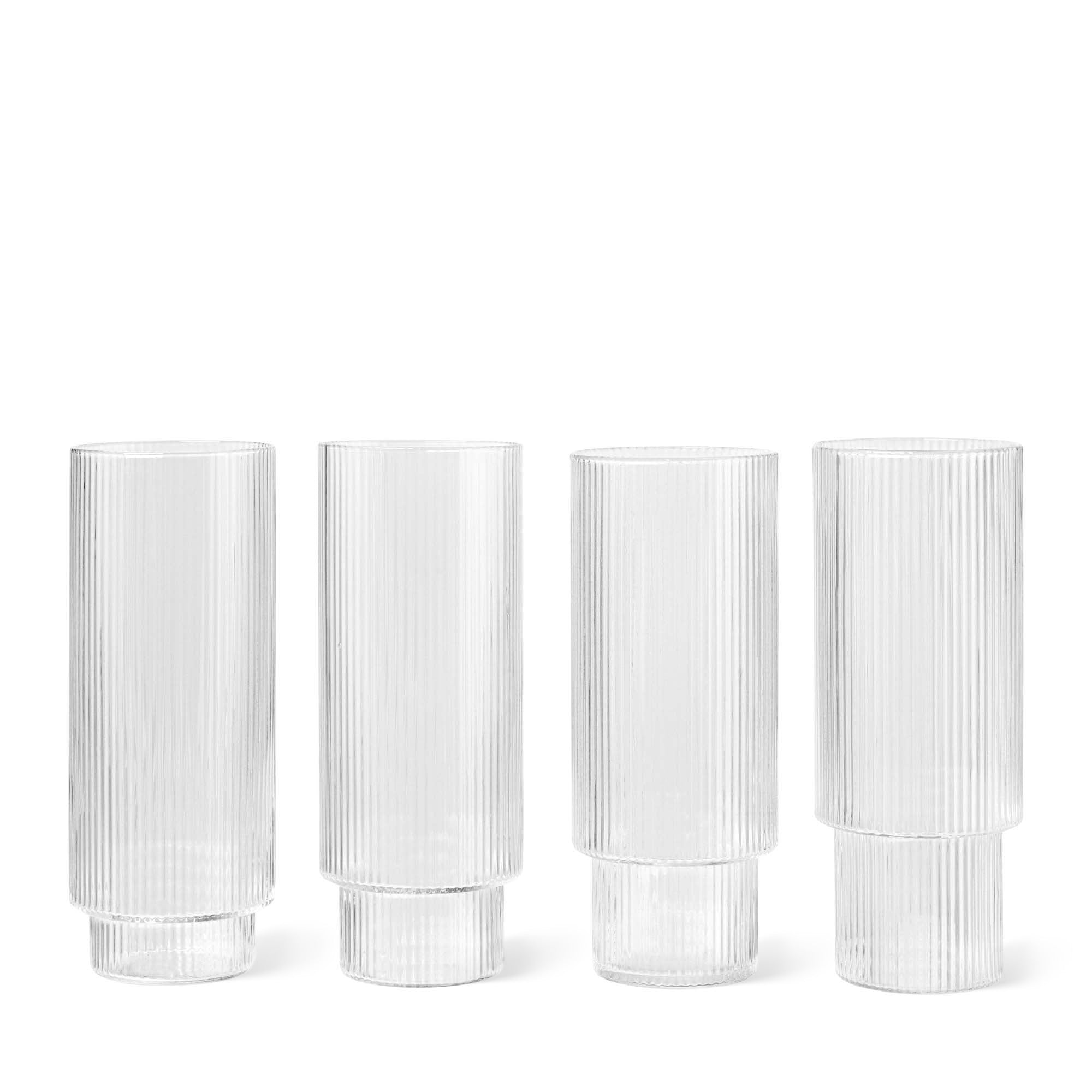 Ripple Long Drink Glass Set of 4 - Clear image 1