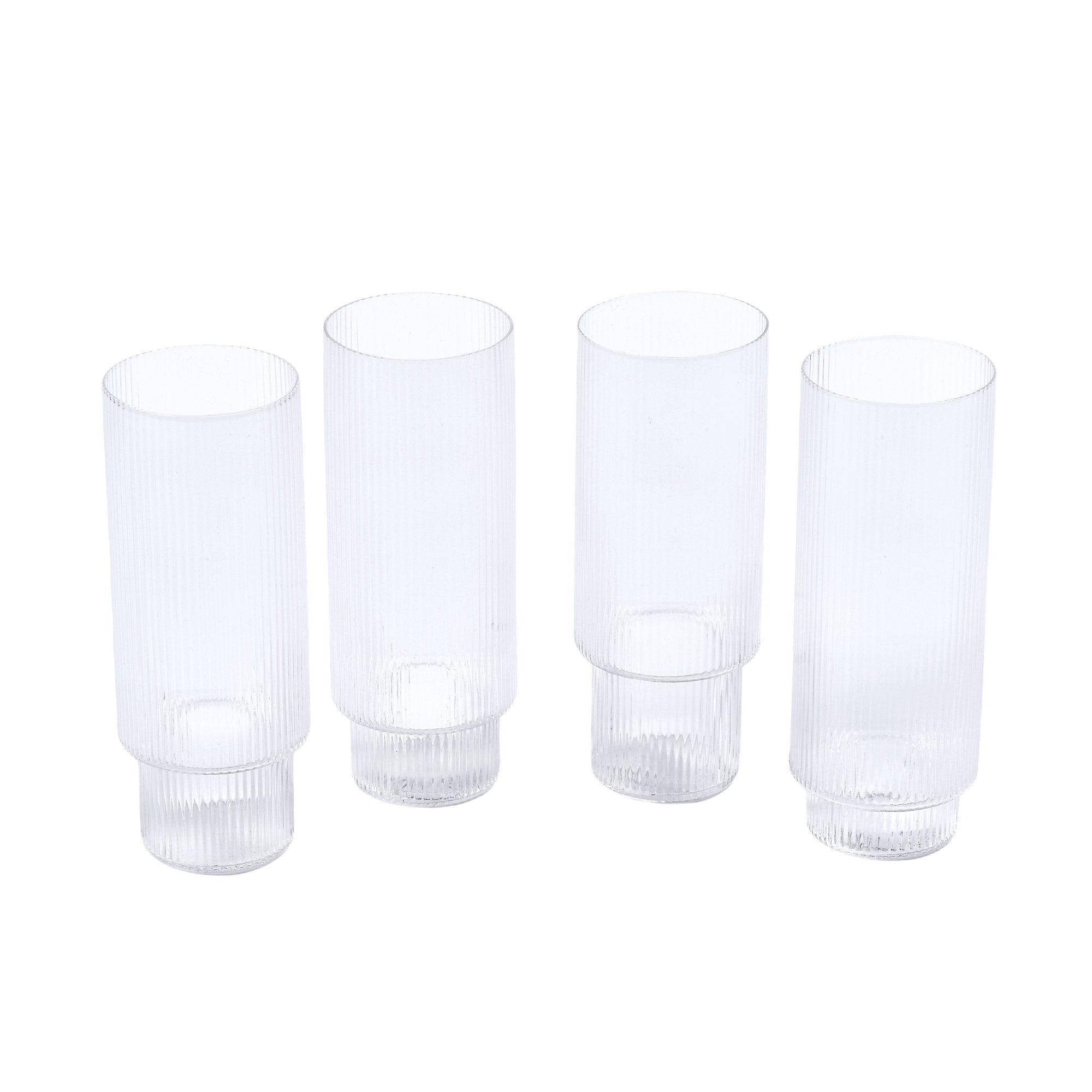 Ripple Long Drink Glass Set of 4 - Clear image 3