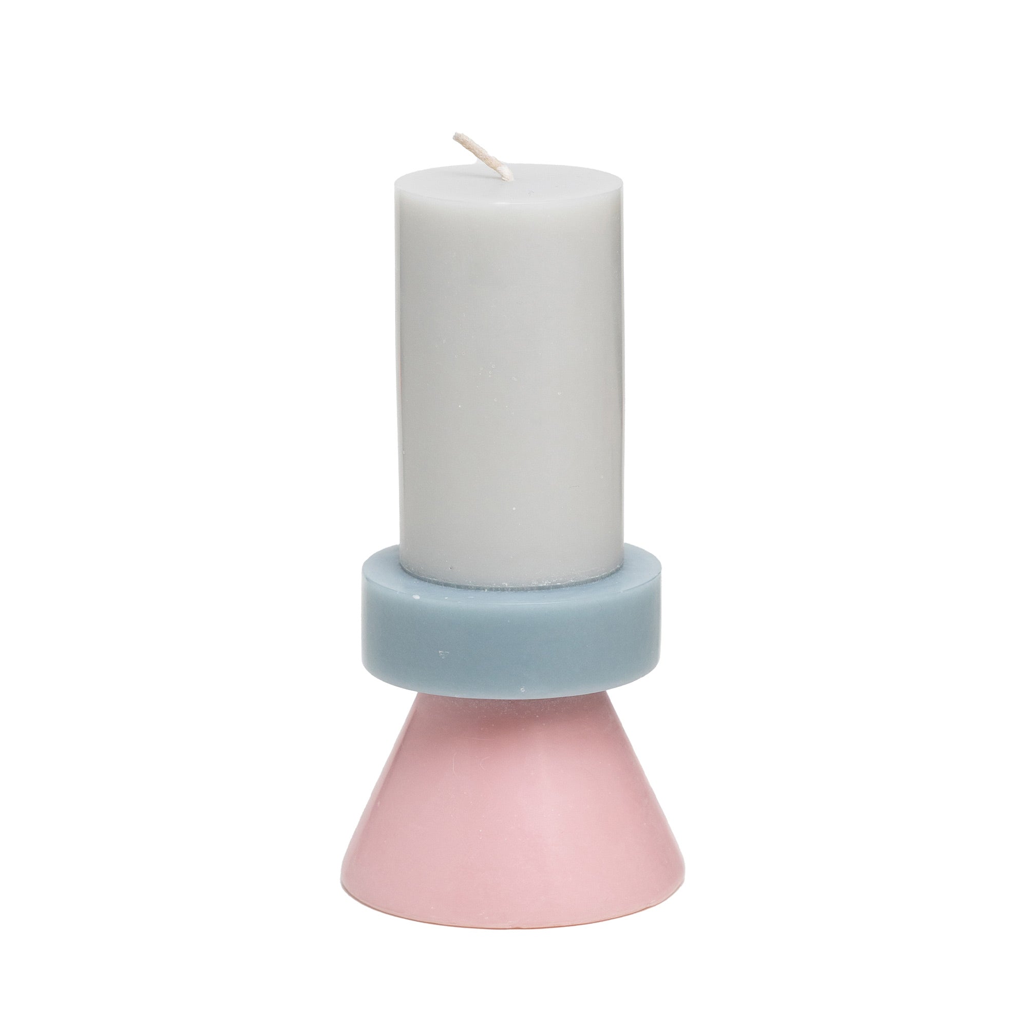 Tall Stack Candle F- Light Grey, Pastel, Blue, Soft Pink image 1