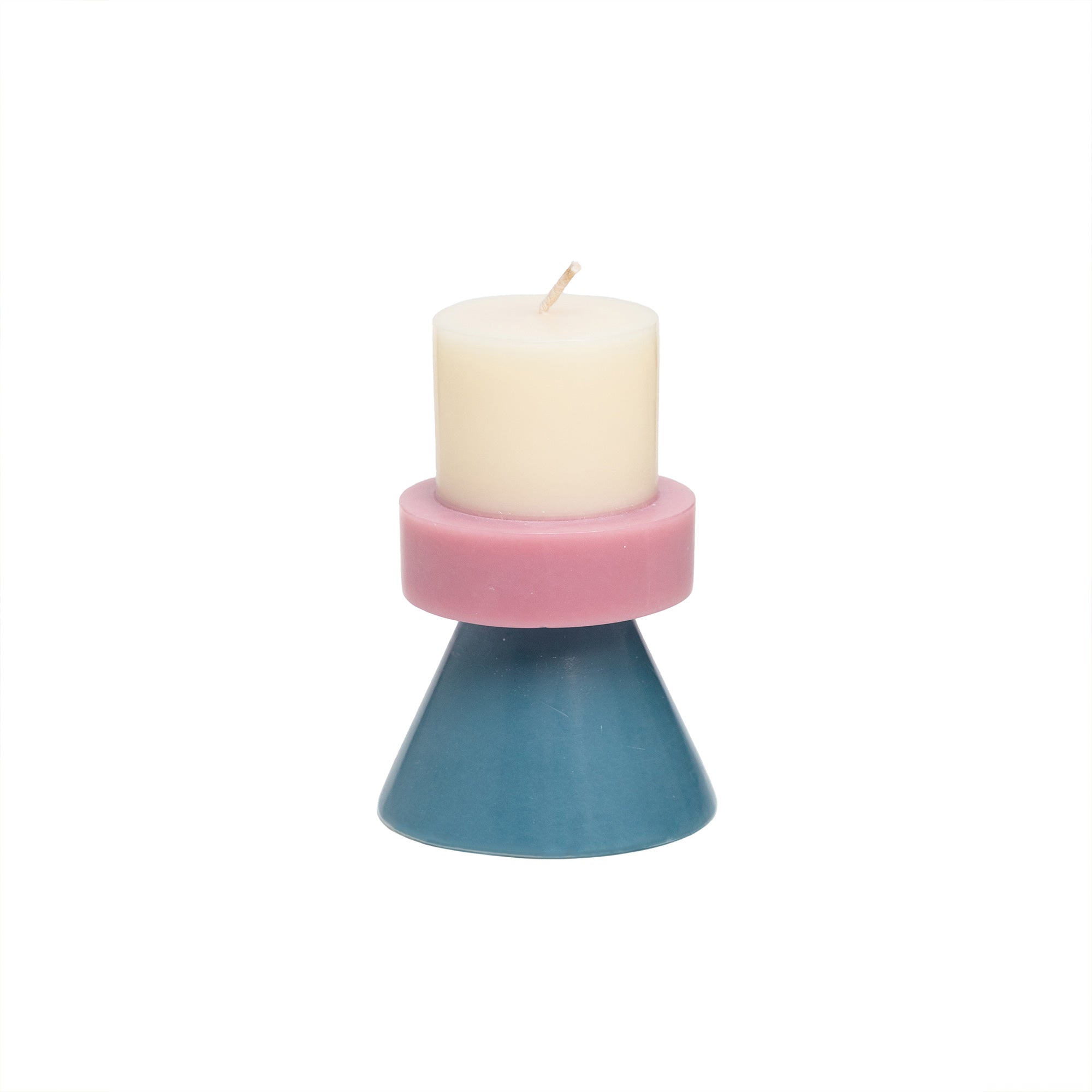 Mini Stack Candle D - Ivory, Lavender, Blue image 1