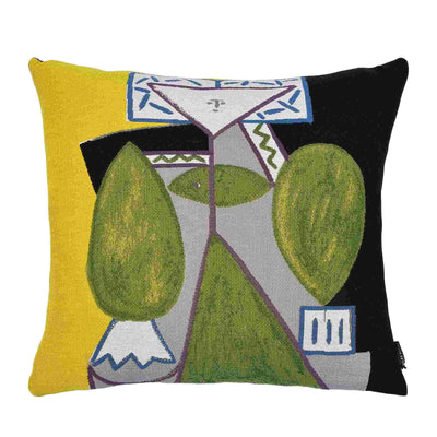 Femme En Vert Et Mauve Cushion Cover