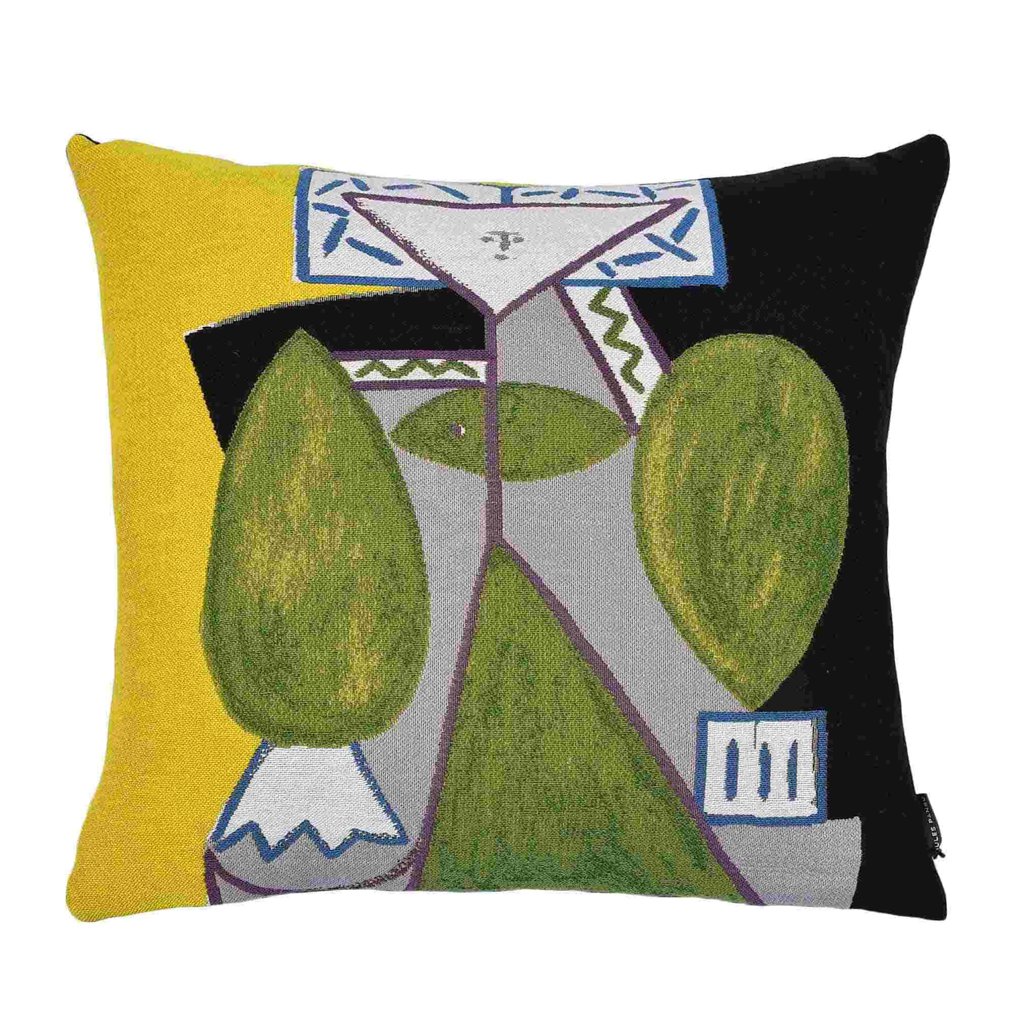Femme En Vert Et Mauve Cushion Cover image 1