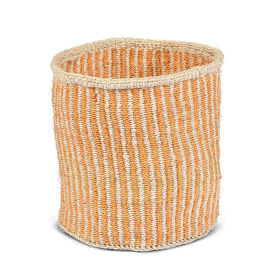 HOTUBA: Gold Pinstripe Woven Storage Basket Large