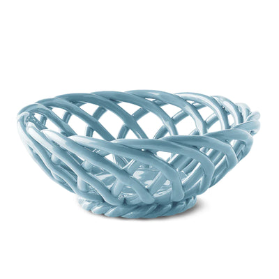 Sicilia Ceramic Basket - Light Blue