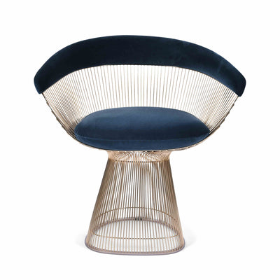 Platner Side Chair - Blue and 18K Gold Finish