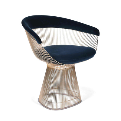 Platner Side Chair - Blue and 18K Gold Finish