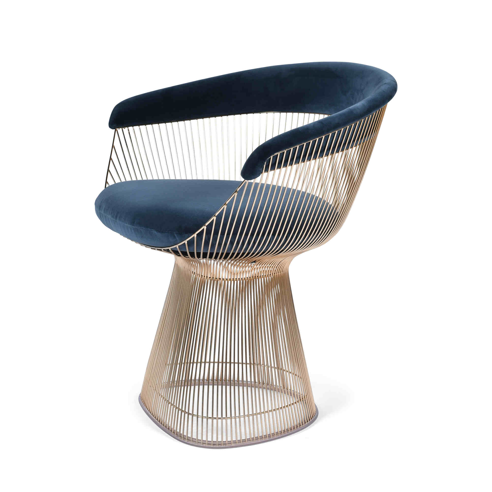 Platner Side Chair - Blue and 18K Gold Finish image 4