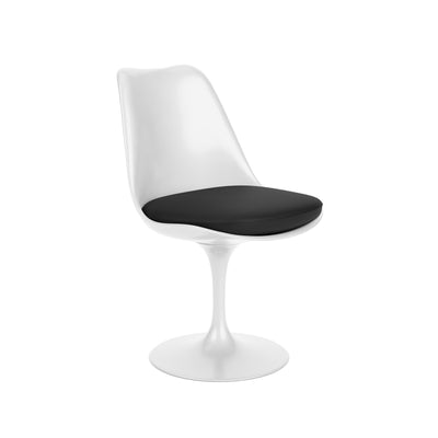 Saarinen Tulip Armless Chair - Black Leather