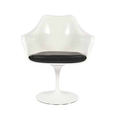 Saarinen Tulip Armchair - Black Leather