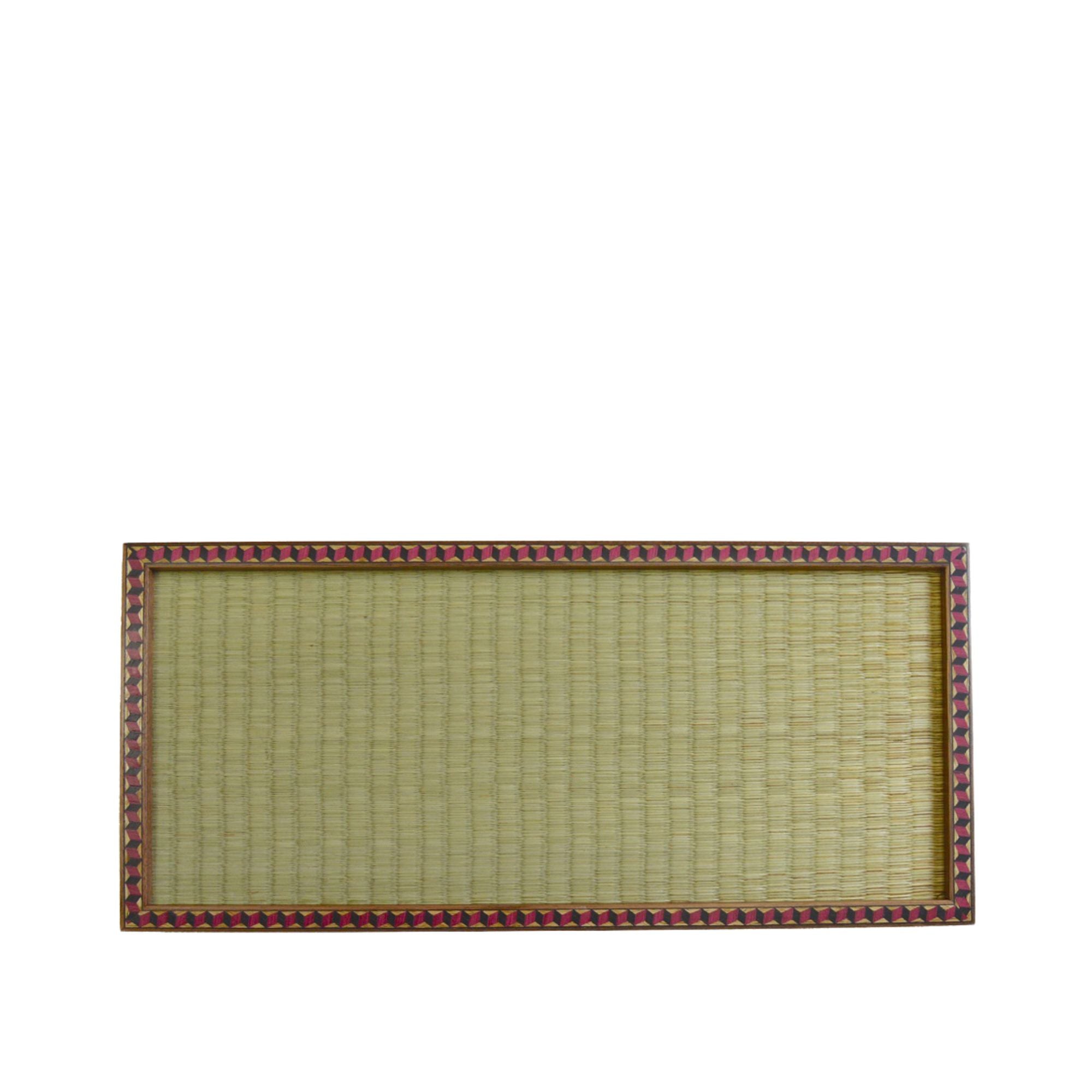 Large Tatami Tray - Natural with Red Border