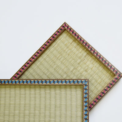 Large Tatami Tray - Natural with Red Border