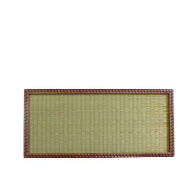 Small Tatami Tray - Natural with Red Border