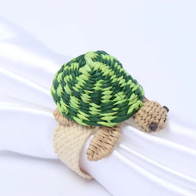 Iraca Exotic Napkin Ring - Green Tortoise