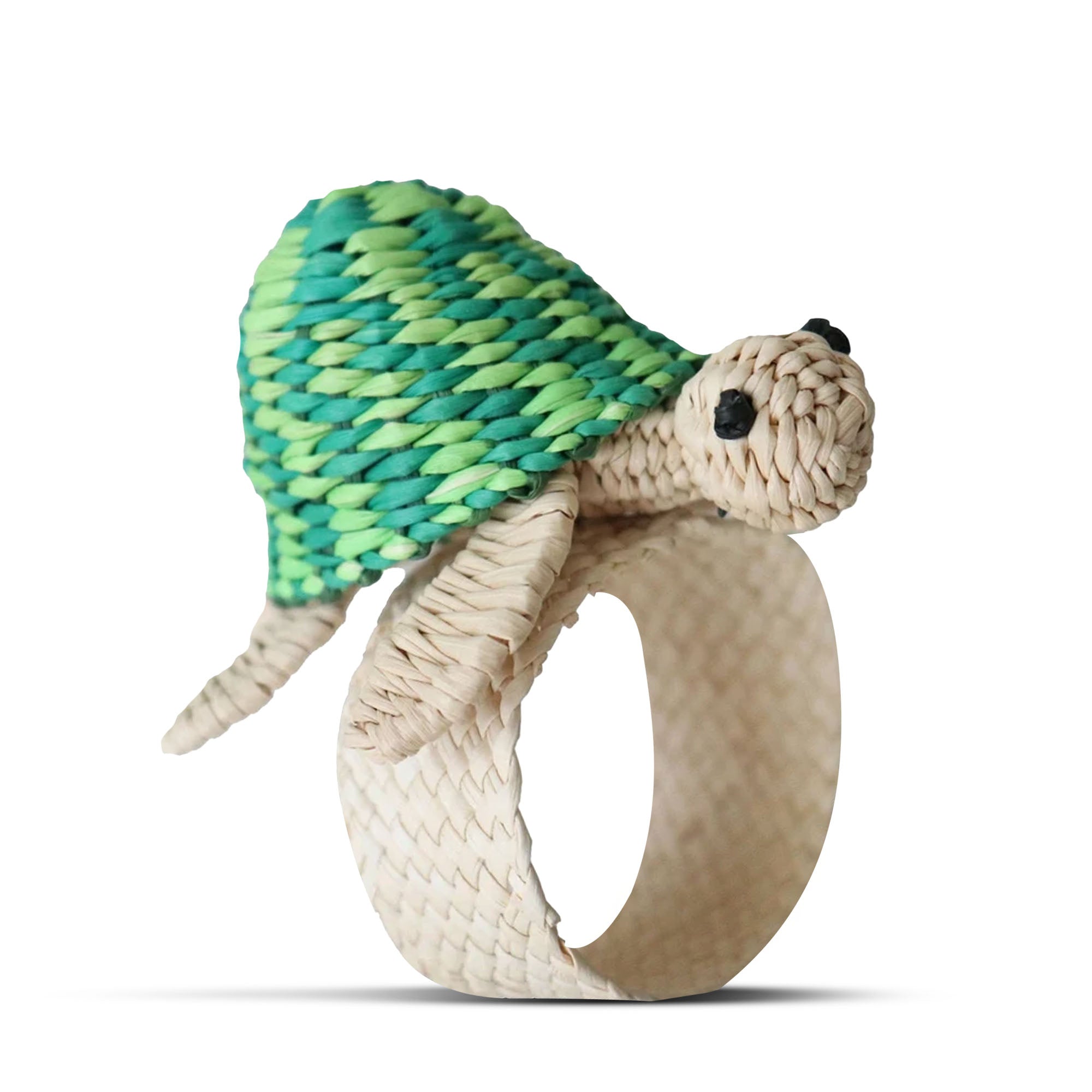 Iraca Exotic Napkin Ring - Green Tortoise