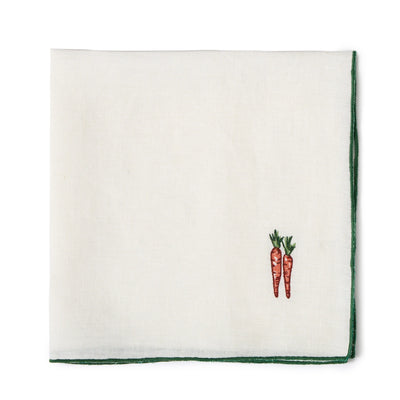 Carrot Embroidered Linen Napkin