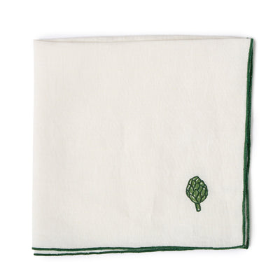 Artichoke Embroidered Linen Napkin