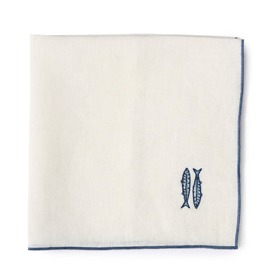 Sardine Embroidered Linen Napkin