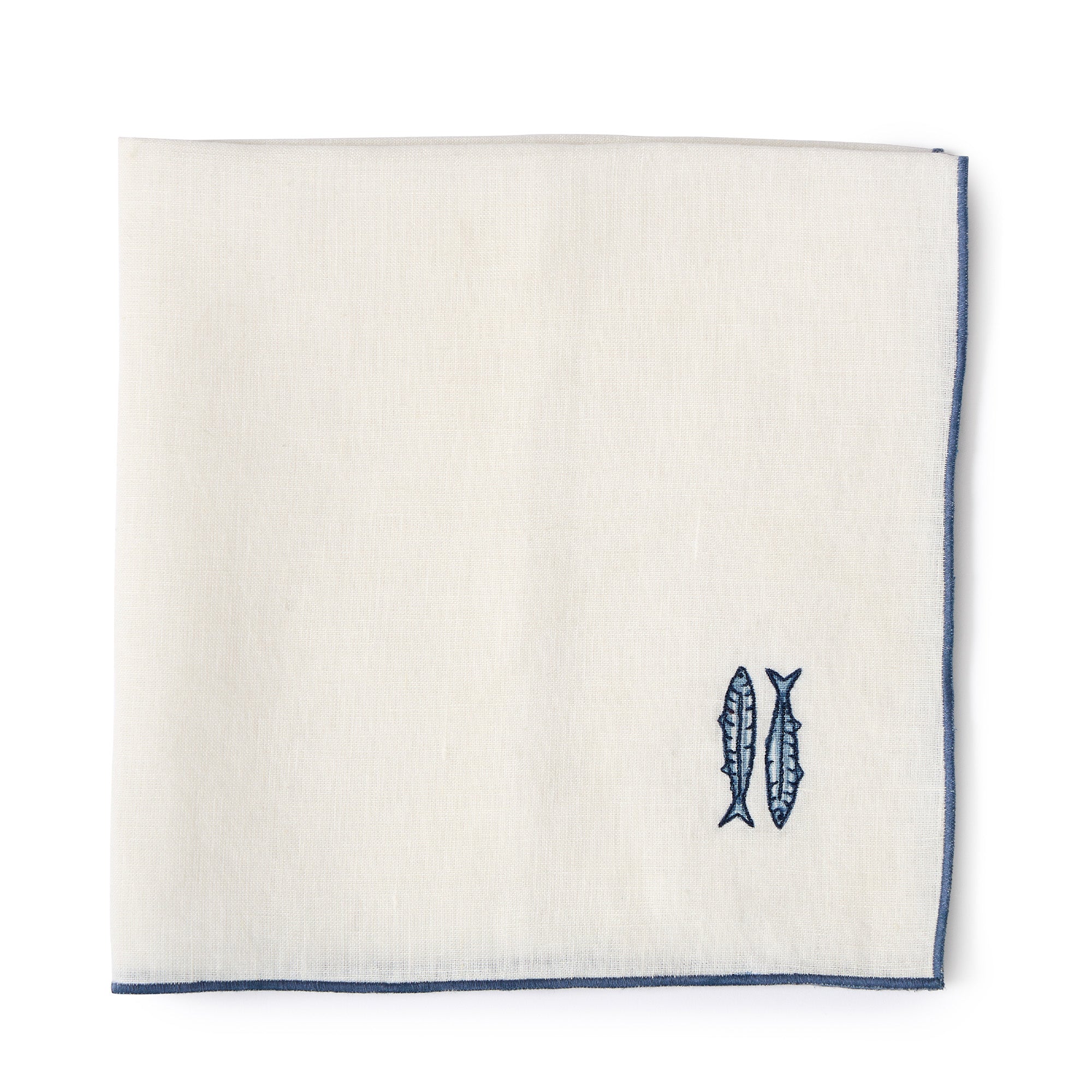 Sardine Embroidered Linen Napkin