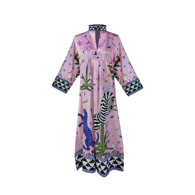 Kaftan Cotton Jungle Pink Small